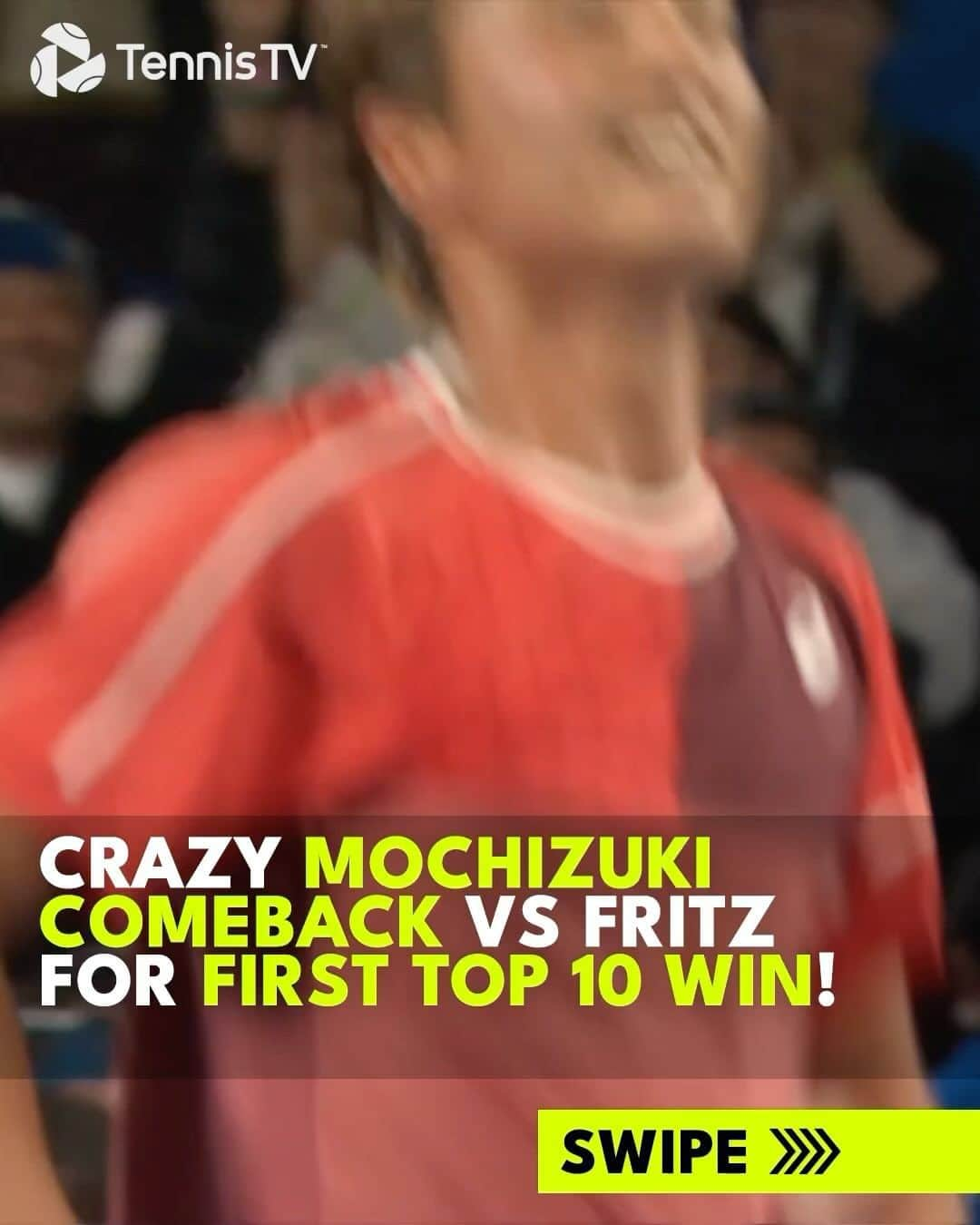 望月慎太郎のインスタグラム：「ABSOLUTE SCENESS 🤯 For his second ever career win @shintaromochizukiofficial’s incredible comeback vs top seed Fritz!  . #tennis #tennistv #sport #instasport @kinoshitagroupjapanopen」