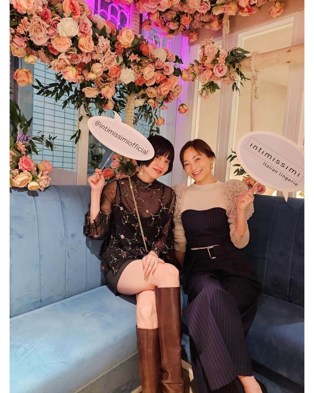 菅原沙樹のインスタグラム：「今夜は、IntimissimiNEWコレクションローンチイベント へ行ってきました💃🌹 ジェイローとのコラボアイテムが初お披露目✨ 基本自己満なのだけど、やっぱり素敵なランジェリーを身につけるだけでテンション上がるし女っぷり上がる気がする。 下着新調しよう！！と、心に誓った夜でした❤️‍🔥 @intimissimiofficial @jlo  #PR  #jloxintimissimi  #thisismenow  #インティミッシミ」