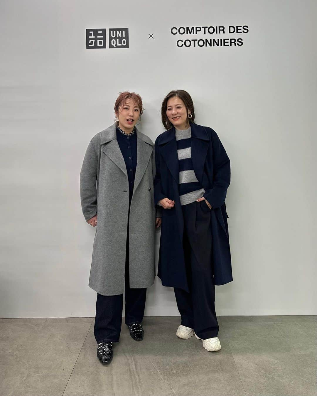 0510_nanaさんのインスタグラム写真 - (0510_nanaInstagram)「❥ ❥ ❥UNIQLO× COMPTOIR DES COTONNIERS  10月20日(金)発売コントワー・デ・コトニエ 2023秋冬コレクションの試着会へ。  女性らしさとカジュアルさと兼ね備えているアイテムが多くてオンオフ使えそうなものばかり。  中でもイチオシなのが、写真で私がボーダーと合わせているネイビーと黄色いカーディガンと合わせたベージュのパンツ。  #ブラッシュドジャージータックワイドパンツ   これ試着するとみんな欲しくなっちゃうのよ。  ゆったりしてるのにもたつかなくて、スタイルアップしてくれる。 肌触りが良くて穿いていて心地よい。 標準でも丈長め！はい最高。  ちなみに大きめなつくりだからいつもよりサイズダウンすべき。 それでもゆとりあると思う。  他にも魅力的なアイテムがあるからぜひチェックしてみてね。  #uniqlo #ユニクロ #ユニクロコーデ#comptoirdescotonniers #コントワーデコトニエ #ソフトブラッシュドスタンドカラーシャツ #ペグジーンズ #ダブルフェイスラップコート #プレミアムラムボーダーモックネックセーター #プレミアムラムカーディガン #locari #骨格ストレート #骨格ストレートコーデ#プチプラコーデ #パーソナルカラーオータム  #イエベ秋 #イエベ秋コーデ #40代コーデ #アラフォーコーデ #50代コーデ #アラフィフコーデ」10月19日 21時20分 - 0510_nana