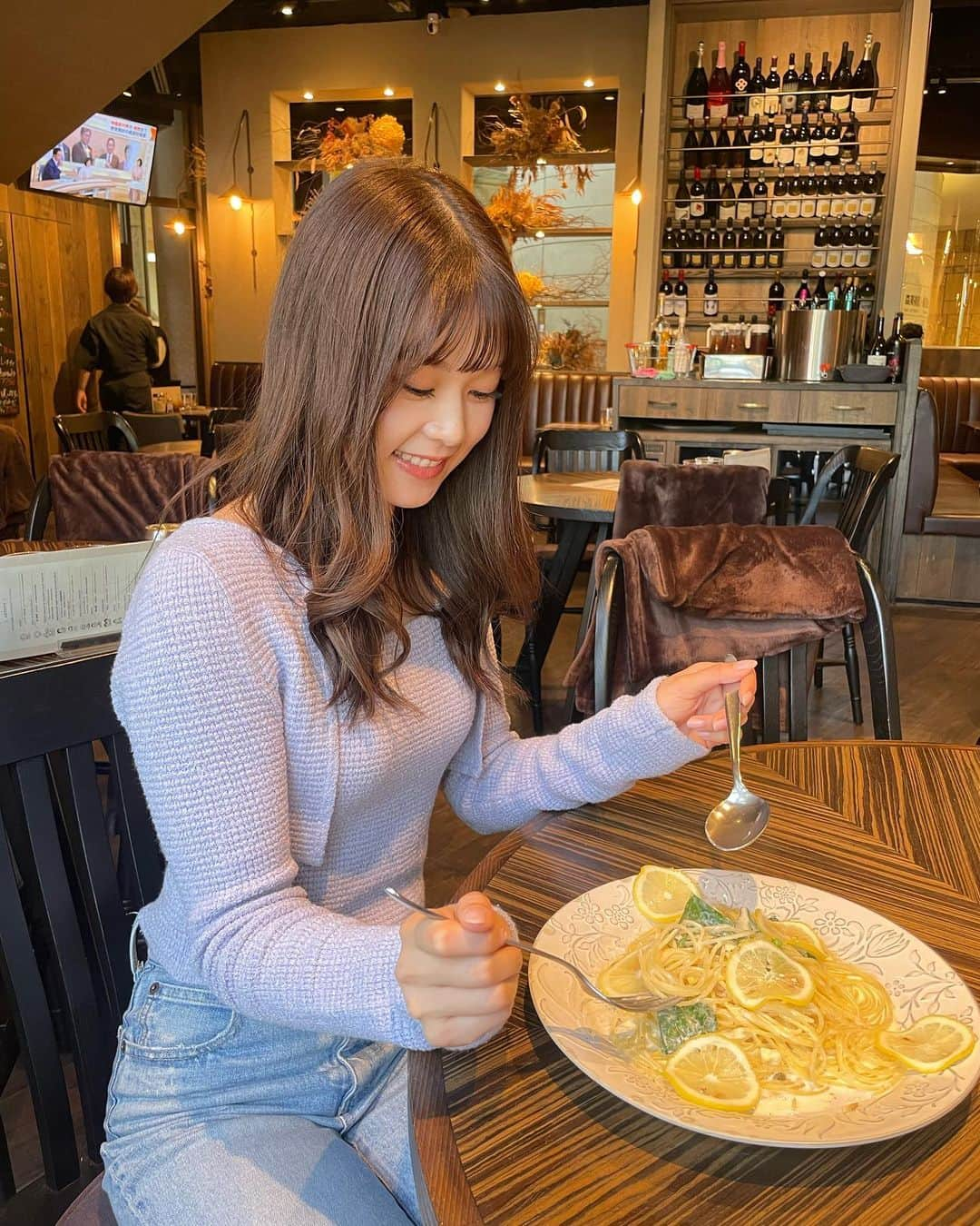 吉川七瀬さんのインスタグラム写真 - (吉川七瀬Instagram)「マネージャーさんとランチしました☺️ レモンのパスタ！見た目も可愛くてさっぱりしてて美味しかった😋」10月19日 21時21分 - yoshikawa_nanase