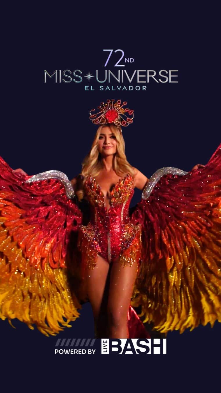 イリス・ミトゥネールのインスタグラム：「Get your tickets to watch the 72nd MISS UNIVERSE Preliminary Competition and National Costume Show livestreaming exclusively with @livebashwastaken   Early Bird Tickets Available Now! missuniverse.livebash.com *use code CROWN72 at checkout*  Preliminary Competition  November 15th 7pm CST  National Costume Show  November 16th 8pm CST  #ElSalvador #MissUniverse #72ndMISSUNIVERSE #HelloUniverse #LiveBash #Livestream  #StreamTheUniverse」