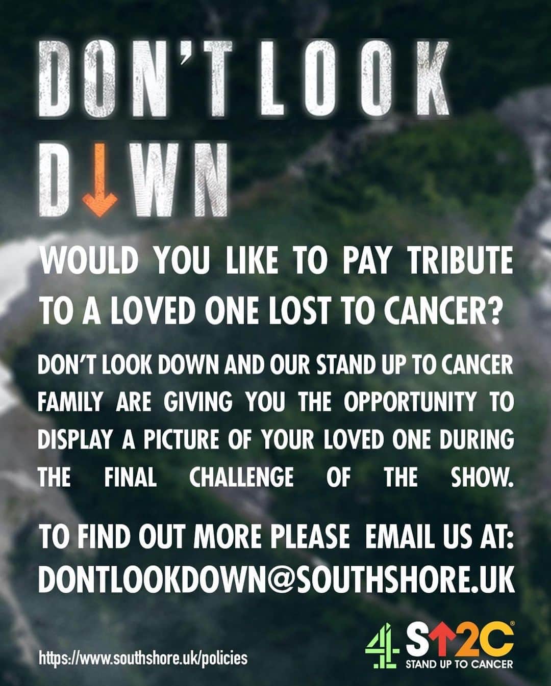 アントン・ファーディナンドさんのインスタグラム写真 - (アントン・ファーディナンドInstagram)「Do you want to pay tribute to a loved one lost to cancer during the final episode of #dontlookdownc4   For more info please email dontlookdown@southshore.uk  #standuptocancer #dontlookdown #cancerstory #cancerstoryshare 🧡」10月19日 22時38分 - anton_ferdinand5