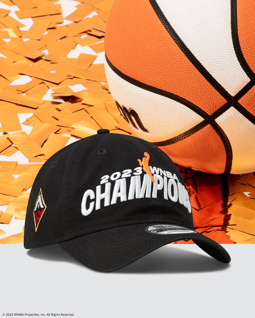 ニューエラ・キャップのインスタグラム：「The @lvaces have won their second straight WNBA Championship! Celebrate with the Official On-Court Cap of the WNBA Finals, available now at New Era Cap.」