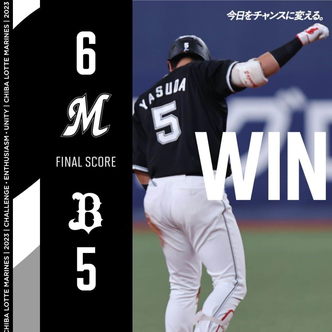 千葉ロッテマリーンズさんのインスタグラム写真 - (千葉ロッテマリーンズInstagram)「#MarinesWIN FINAL: Marines 6, Buffaloes 5  最終回に逆転し勝利！ 9回に #安田尚憲 選手の2打席連続タイムリーで同点にすると、代打 #山口航輝 選手の犠牲フライで勝ち越し！最終回は守護神 #益田直也 投手が1回無失点で試合を締めくくりました！  #chibalotte」10月19日 23時38分 - chibalotte