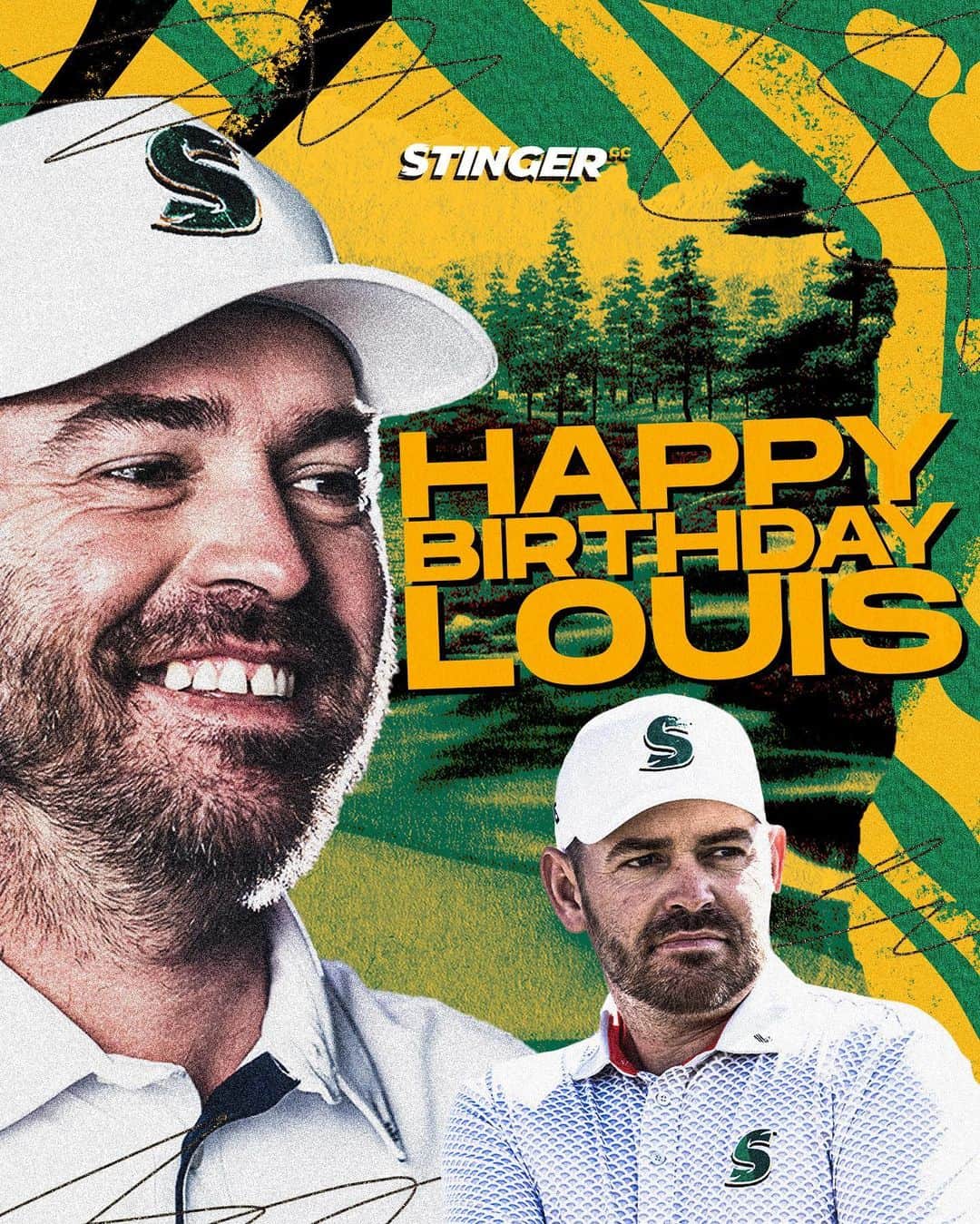ルイ・ウーストハウゼンのインスタグラム：「Happy Birthday Louis!! 🥳 🎉   #LIVGolf #StingerGC」