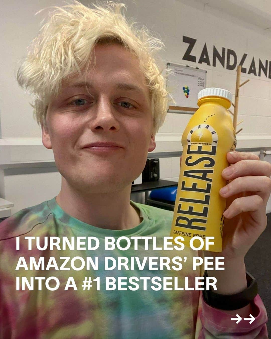 VICEのインスタグラム：「Amazon may not care about their workers’ bladders, but they *do* care a lot about selling stuff.⁠ ⁠ Enter Oobah Butler: He visited Amazon fulfillment centers across the world to spot, verify and collect bottles of drivers’ pee, and then turned that pee into an 'energy drink', which he turned into a number one bestseller on Amazon. It's all part of his new documentary “The Great Amazon Heist,” which drops today at 10PM on Channel 4 for UK folks. The full article is at the link in bio. Bezos, hello. ⁠ ⁠ And just to clarify, Amazon said: "Safety is a top priority for Amazon and we require all products offered in our store to comply with applicable laws and regulations. We have industry-leading tools to prevent genuinely unsafe products being listed and we monitor our stores for genuine product safety concerns.”」