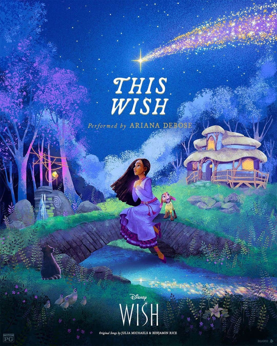 ウォルト・ディズニー・アニメーション・スタジオズのインスタグラム：「"This Wish" performed by Ariana Debose 🌟💫✨  See Disney's #Wish coming to theaters November 22. Get Tickets Now.   🎨: @bellagrace」