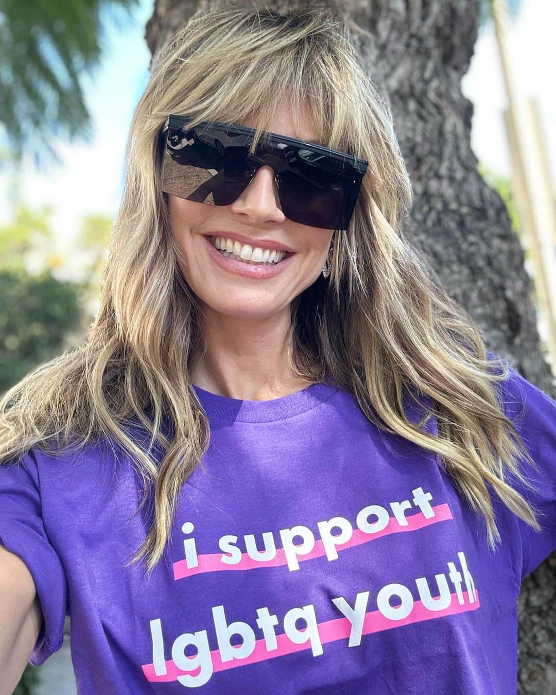 ハイディ・クルムのインスタグラム：「Going purple for #SpiritDay to support LGBTQ youth 💜 thank you @glaad for all that you do」