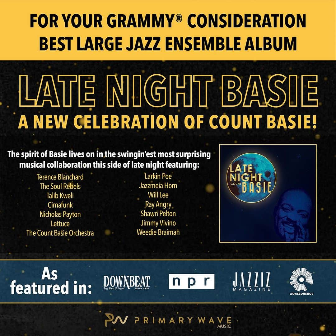 ウィル・リーのインスタグラム：「#ForYourConsideration 🤩 I’m really honored that this project I played on, arranged, and produced the track with Larkin Poe is up for Grammy consideration for Best Large Jazz Ensemble Album!   If you’re voting, please consider this heartfelt homage.🎵  #Grammys #WillLee #ThisBoysLife」