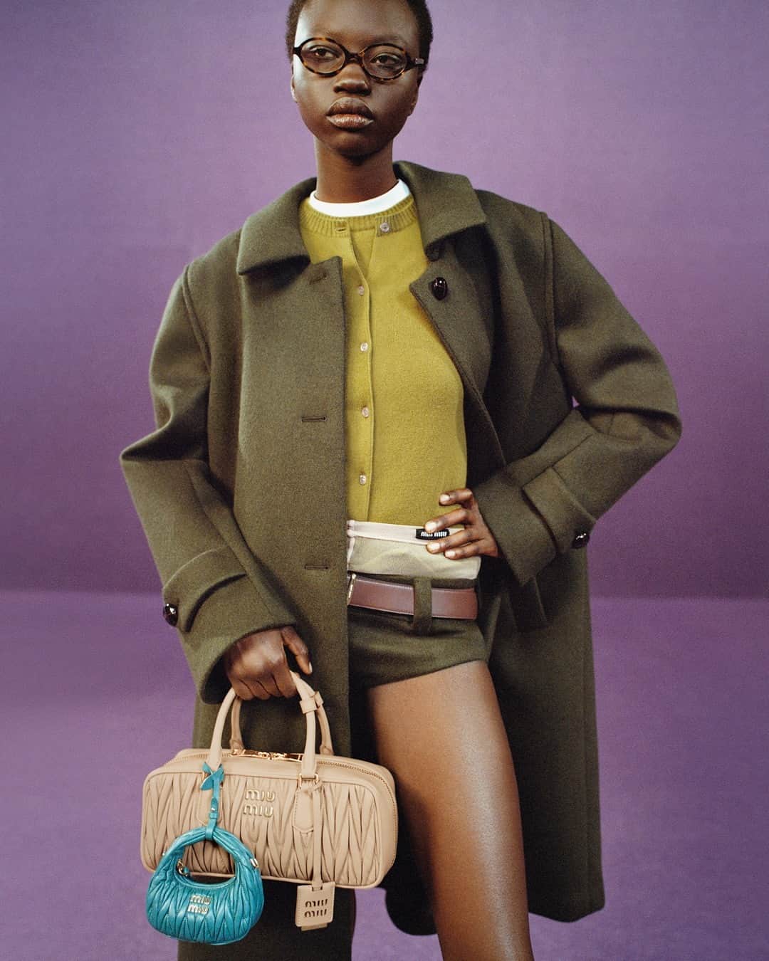 のインスタグラム：「A timeless style meets menswear inspirations.   Featuring @AnyiangYak. Photographed by @ZoeGhertner. Creative direction by @EdwardQuarmby. Styled by @LottaVolkova.  #MiuMiuLIVE #MiuMiuFW23」