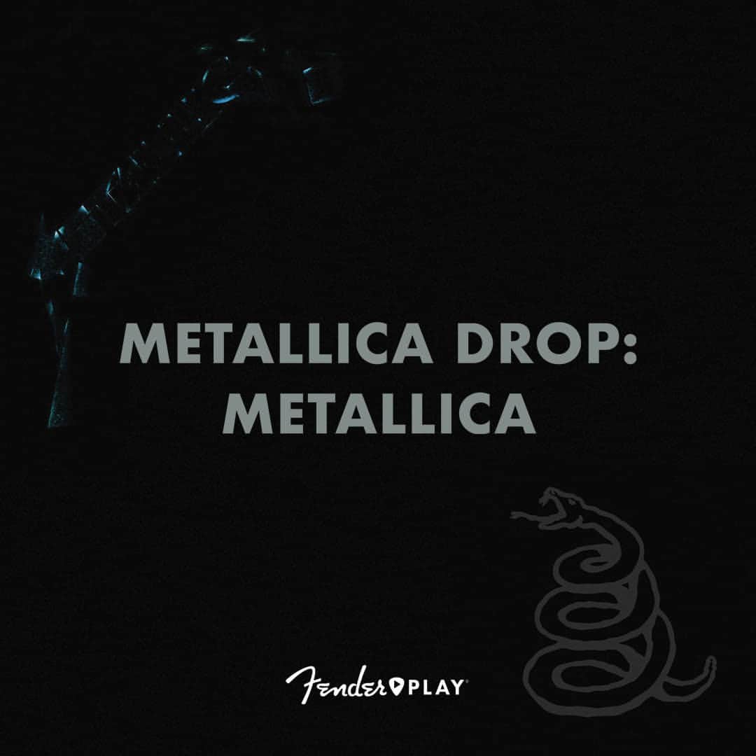 メタリカのインスタグラム：「The Black Album collection has arrived in @fenderplay! Grab your guitar and dive into “Enter Sandman,” “Sad But True,” “The Unforgiven,” “Wherever I May Roam,” and “Nothing Else Matters.”  Head over to the #linkinbio to get started.」