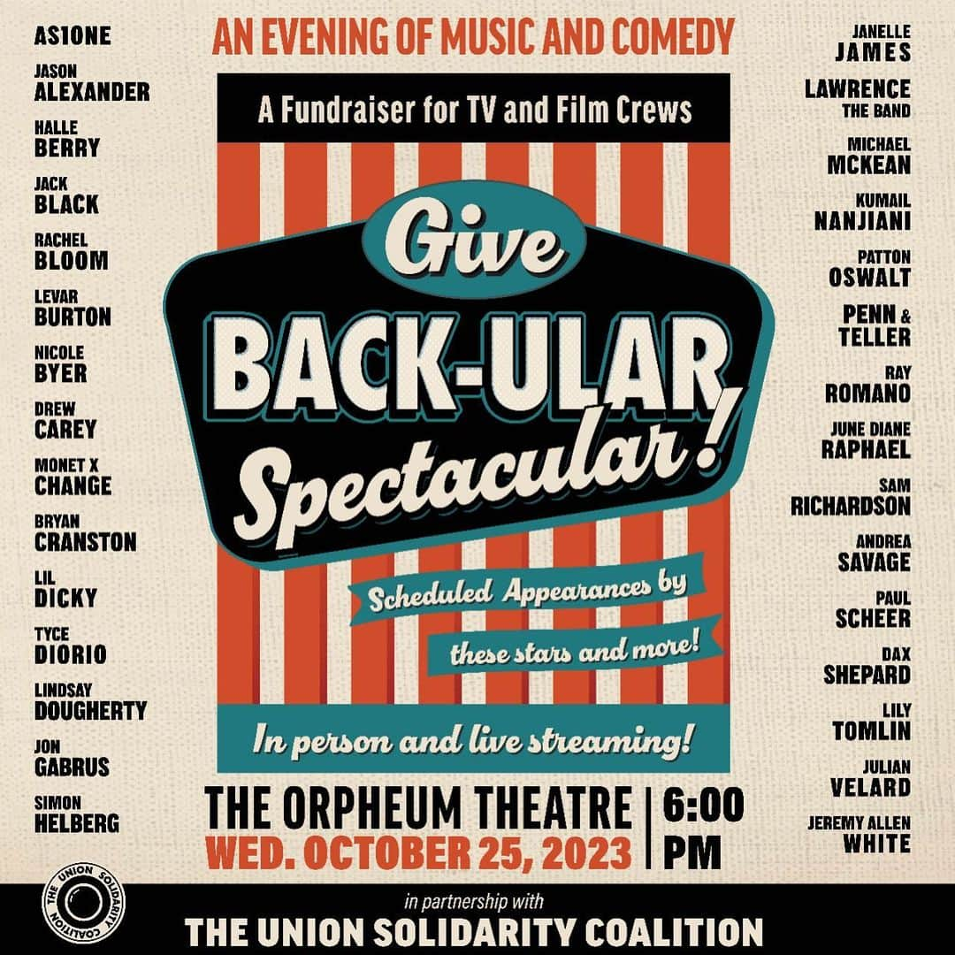 ロブ・モローのインスタグラム：「This will be a great night to raise much needed money for TV & Film crew members who are suffering due to the current work stoppage. #staystrongsagaftra」