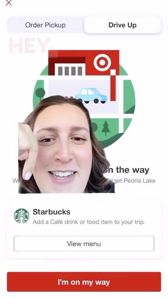 Targetのインスタグラム：「PSA: Your Drive Up order just got more delicious. Try it now in the Target app. ☕️🛒 @Starbucks #TargetDriveUp」