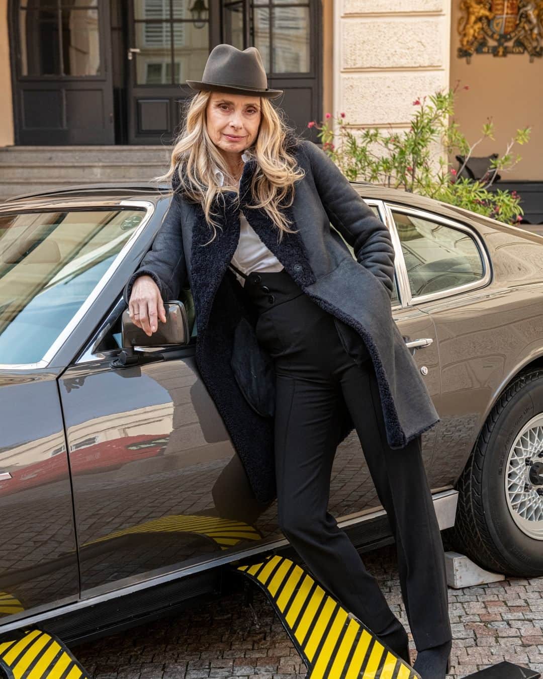 James Bond 007のインスタグラム：「It was announced yesterday (October 18) at the British Embassy in Prague that Bond In Motion would open in the city on December 7. In attendance was Maryam d’Abo, who was pictured outside the embassy with the Aston Martin V8 from her film THE LIVING DAYLIGHTS.  #BondInMotionPrague #BondInMotion」