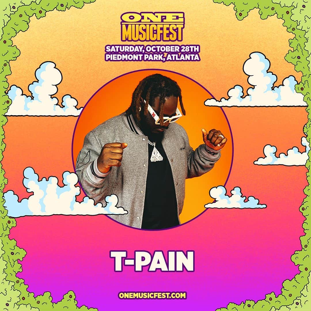 T-ペインのインスタグラム：「I'm performing on 10/28 at the @onemusicfest in Atlanta onemusicfest.com 🚀 Don't miss your chance to see me, Janet Jackson, Megan Thee Stallion, and more!」
