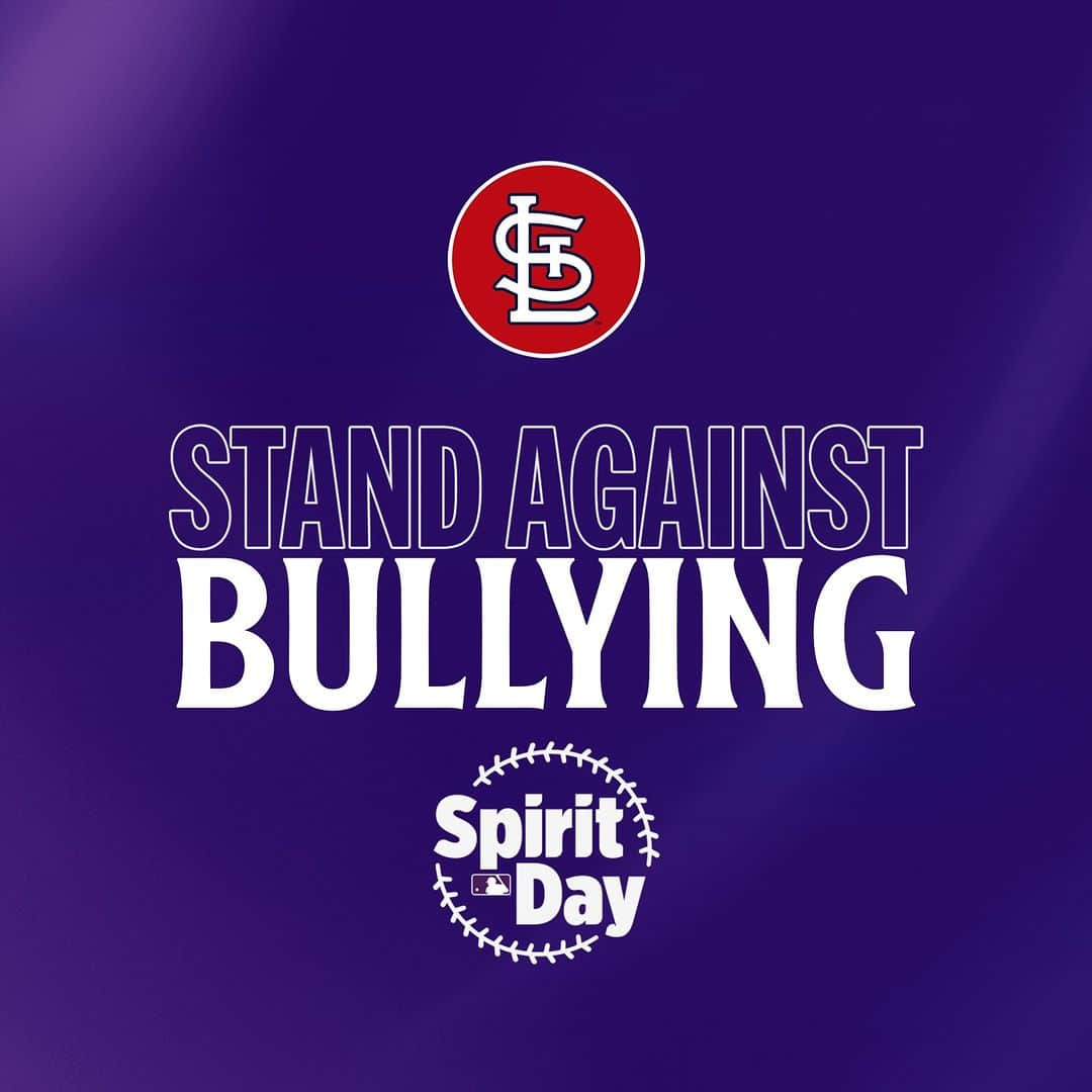 セントルイス・カージナルスのインスタグラム：「The Cardinals organization is proud to join @MLB in celebration of #SpiritDay and standing in support of LGBTQ youth and against bullying. 💜  Learn more at glaad.org/spiritday」