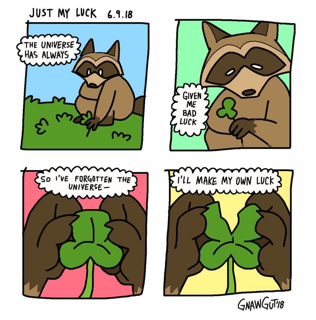 9GAGさんのインスタグラム写真 - (9GAGInstagram)「A wholesome villain origin story ✍🏻 gnawgut | TW - #comic #wholesome #raccoon #luck #9gag」10月20日 2時01分 - 9gag