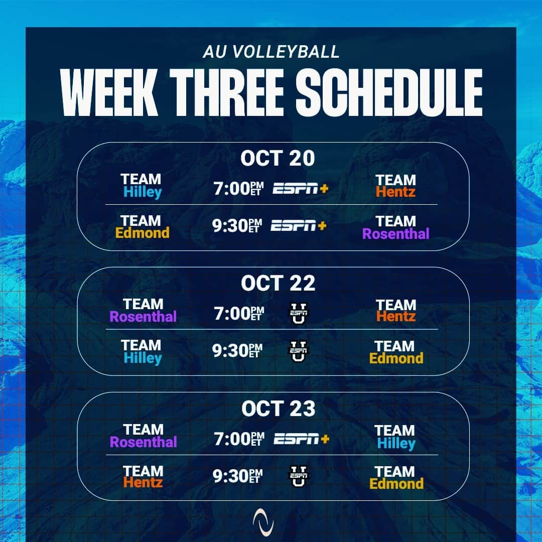 USA Volleyballのインスタグラム：「Tune in to @auprovolleyball week 3 this weekend! #AUVB」