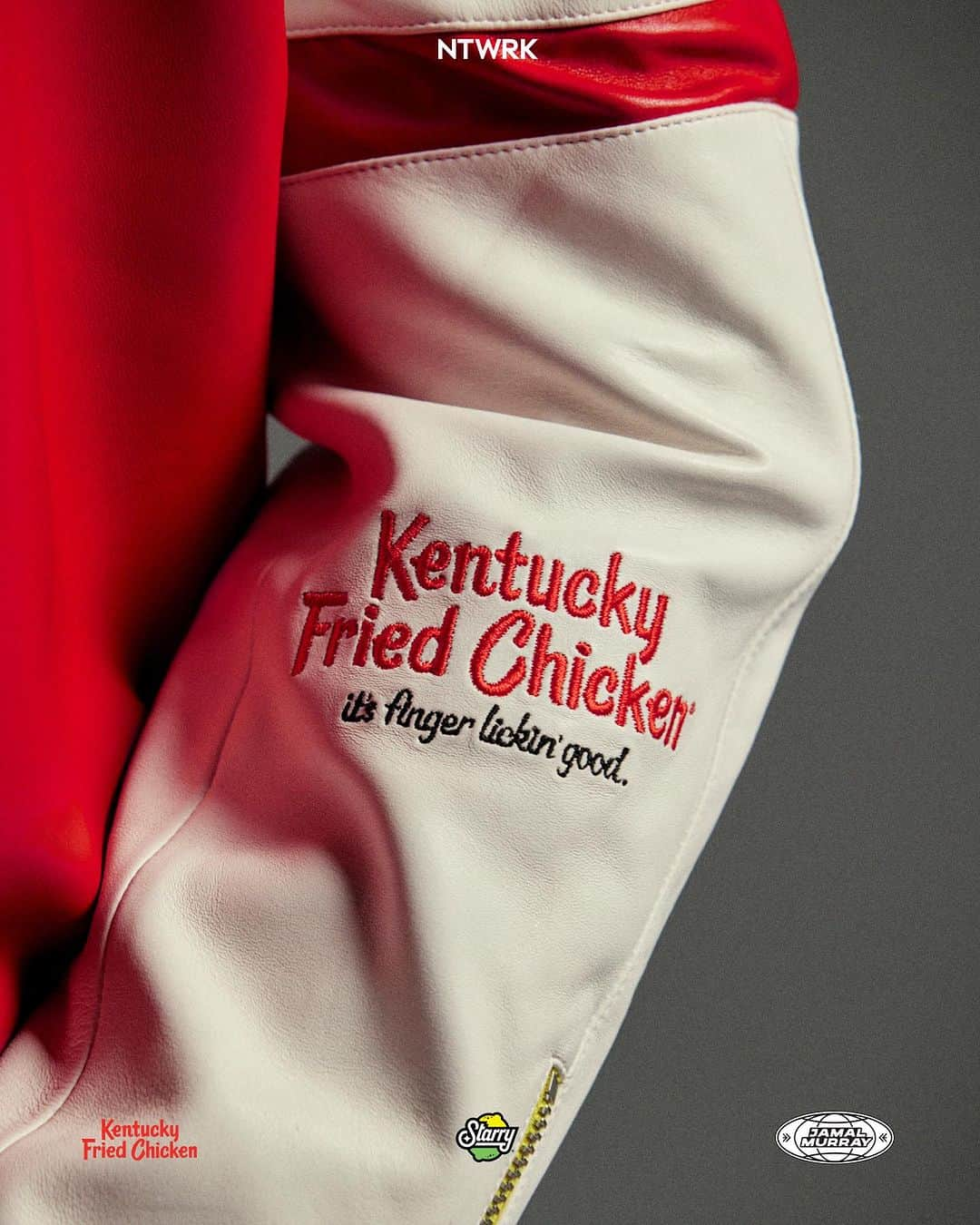 ケンタッキーフライドチキンさんのインスタグラム写真 - (ケンタッキーフライドチキンInstagram)「NEW COLLAB ALERT 📣 @kfc x @starrylemonlime are celebrating Jamal Murray’s amazing year with a custom leather jacket and pin set that will come in clutch for your ‘fit rotation. In honor of Murray’s #27, only 27 jackets have been made, along with 200 custom autographed enamel pin sets… and both of them can be yours.   Tune into the @NTWRK app for a special live episode on Thursday, 10/26 at 8pm ET/ 5pm PT to take your shot at scoring BIG! 🍗✨🏀」10月20日 3時23分 - kfc