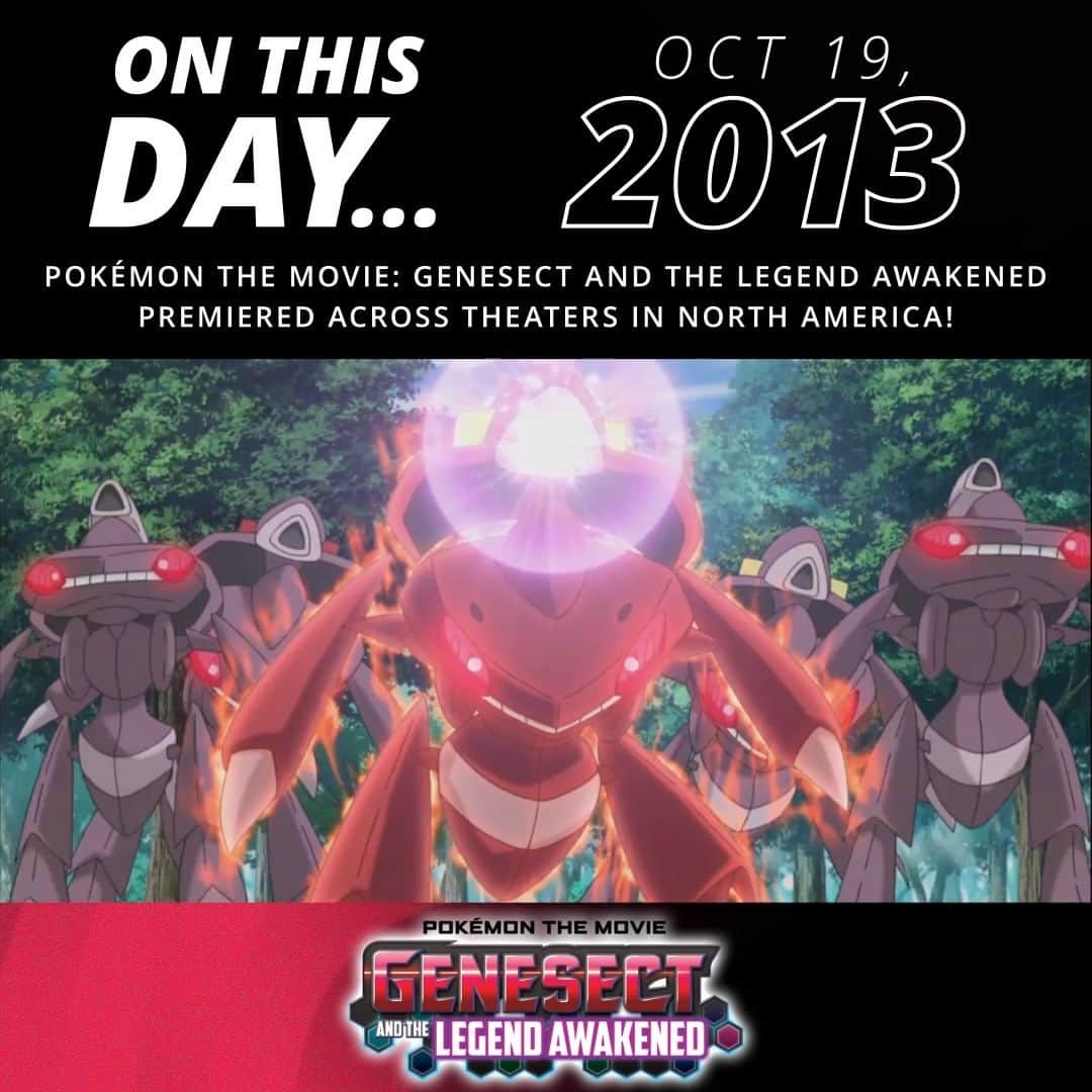 Pokémonのインスタグラム：「Red Genesect 💥 Mewtwo  On this day in 2013, two fierce Pokémon clashed in Pokémon the Movie: Genesect and the Legend Awakened!」