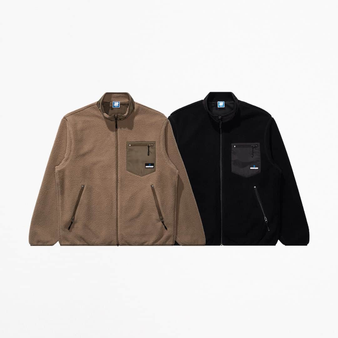 UNDFTDのインスタグラム：「A detailed look into UNDEFEATED FALL 23 - Drop 6  Drop 6 continues with the UNDEFEATED Sherpa Jacket, constructed from 100% polyester sherpa with a mesh lining, contrasting woven collar and chest pocket, zip pocketing and a woven label on the front left pocket. Available in Black and Taupe.  Available Friday, 10/20 exclusively at all UNDEFEATED Chapter Stores and Undefeated.com」