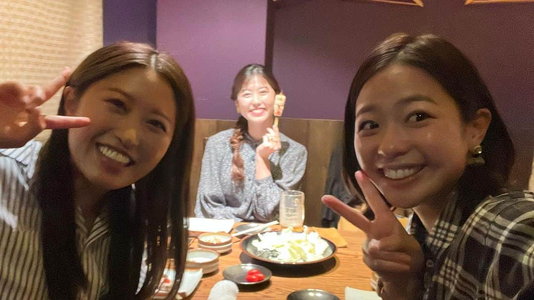 渕上沙紀のインスタグラム：「楽しいごぜん様さまシスターズ会🧡 どの角度から撮っても発光してる中根さん。 何を喋っても可愛すぎる唐澤ちゃん。  とても充実した会でした😊」