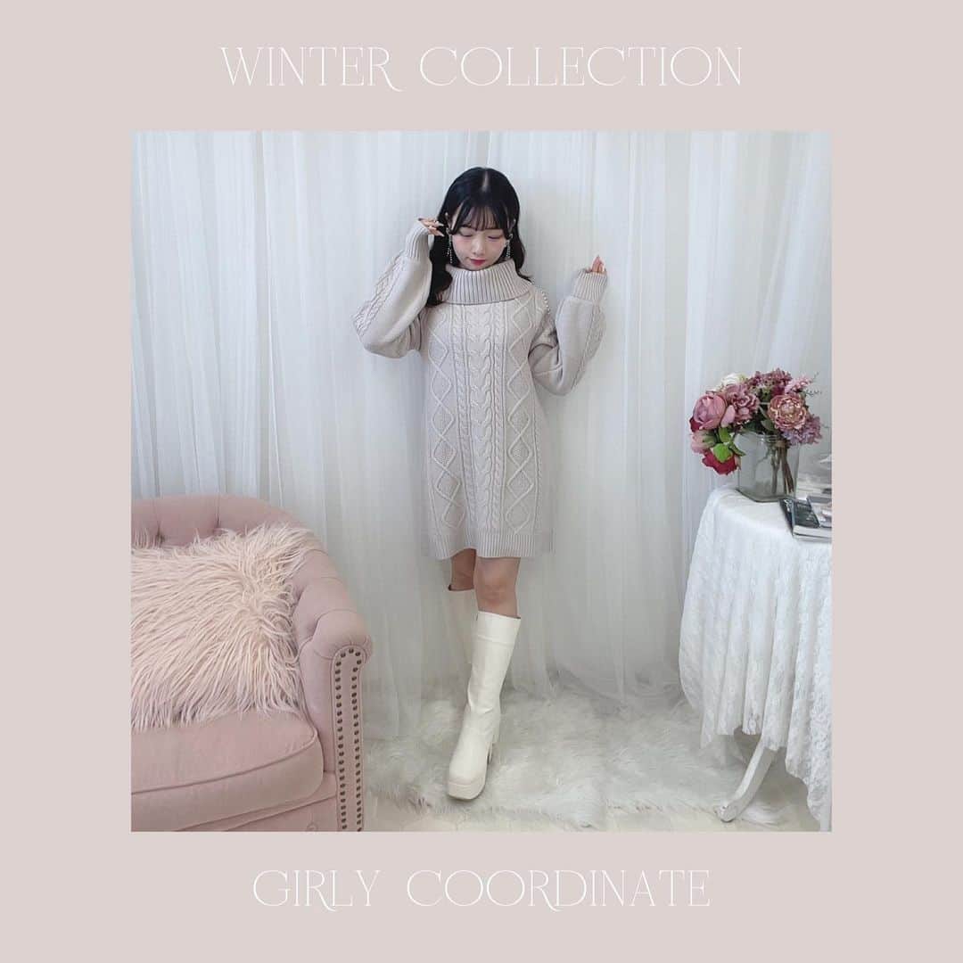 evelynのインスタグラム：「winter collection staff coordinate♡ ㅤㅤㅤㅤㅤㅤㅤㅤㅤㅤㅤㅤㅤ #パールショルダーニットOP ¥8,500 【OW/PI/IGY】 ㅤㅤㅤㅤㅤㅤㅤㅤㅤㅤㅤㅤㅤ #evelyn #エブリン」