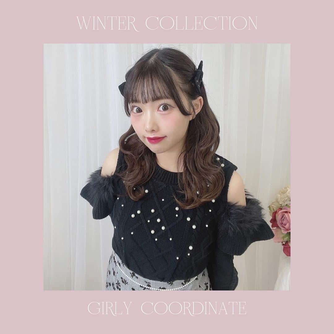 evelynのインスタグラム：「winter collection staff coordinate♡ ㅤㅤㅤㅤㅤㅤㅤㅤㅤㅤㅤㅤㅤ #ショルダーカットニット ¥6,900 【OW/PI/IGY/BK】 ㅤㅤㅤㅤㅤㅤㅤㅤㅤㅤㅤㅤㅤ #evelyn #エブリン」