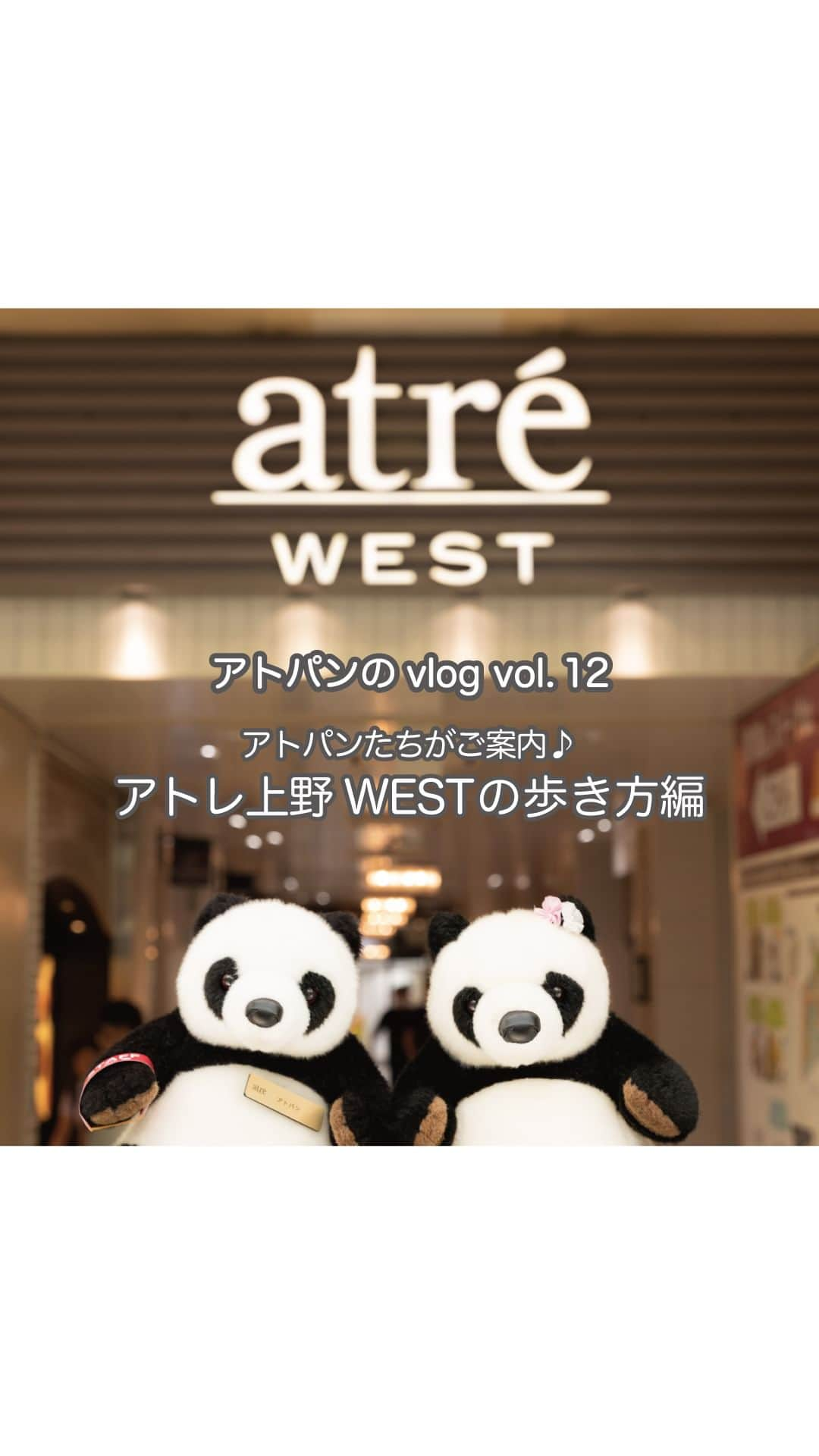 アトレ上野（atre ueno）のインスタグラム：「"アトパンのVlog vol.12🐼💓  今回はアトレ上野WESTの歩き方を紹介するよ🐾  スイーツショップが並んだ通りや、書店、ファッションなどいろんなお店があって、お仕事や学校帰りにも気軽に立ち寄れるね♪  ぜひ動画をチェックしてアトレ上野WESTを探検してみてね🌟"  "Atopan's Vlog vol.12🐼💓  This time we'll show you how to walk around atre Ueno West🐾.  There are various stores such as sweets stores, bookstores, fashion stores, etc., so you can easily stop by after work or school 🐾.  Please check out the video and explore atre Ueno WEST 🌟!"  "Atopan Vlog vol. 12🐼💓  今天跟大家介紹atre上野WEST🐾  這條街道上有各種甜點店、書店、時尚小店等， 在工作下班或學校放學後，可以順路來逛逛哦♪  推薦大家看看影片， 探索一下atre上野WEST吧🌟"   #上野 #アトレ上野 #アトレ #atre #atreueno #パンダ #上野パンダ #上野散策 #熊猫 #東京観光 #PANDA #🐼 #ueno #tokyotour #ぬい撮り#上野デート#上野カフェ#上野ランチ#上野グルメ#上野ショッピング#上野駅#手土産#上野公園#上野動物園#uenocafe#uenolunch#uenozoo#uenopark#uenostation」