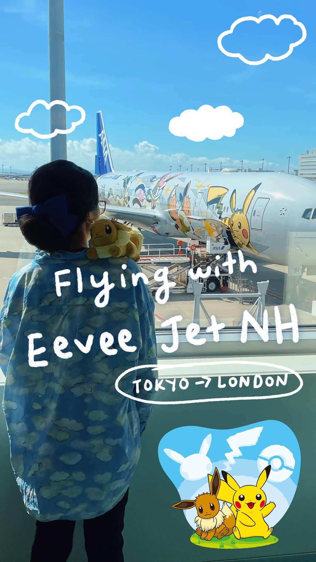 All Nippon Airwaysのインスタグラム：「⚡️ Join me as I ride the first Eevee Jet NH flight from Tokyo to London! ✈️ Thank you @allnipponairways, for making my dream trip with Eevee & Pikachu come true. 💙   What I loved the most about my ANA flight journey with Eevee: * The kawaii aircraft will make you feel more excited about your trip! 💕  * Friendly & super accommodating ANA cabin attendants (they wore the cutest aprons!) * Commemorative items from the Eevee Jet NH flight (envelope, boarding pass, wooden tag, & sticker). As a stationery lover, these are precious. 💯  * In-flight entertainment! They even have a Pokémon Kids TV! 📺  * The meals, snacks, and drinks! You will not get hungry on this flight. 😋  * Eevee in the kitchen. 📷 You can take photos with the Eevee plush doll~ * The attention to detail, such as the Pokémon BGM when you enter the aircraft, & the Pokémon headrest design. 🎶   Check my “Eevee Jet NH” highlight for more stories about Rainbowholic team’s flight experience.  For more info, please check: https://www.ana.co.jp/en/jp/international/theme/pikachujet/ (or check the link in bio: @rainbowholic) 👀   So, what do you think?  Let me know below!  Don’t forget to watch Part 1 of this special series!  🏷️: #allnipponairways #ana #Pokémon #PokémonAirAdventures #eeveejet #pikachujet」