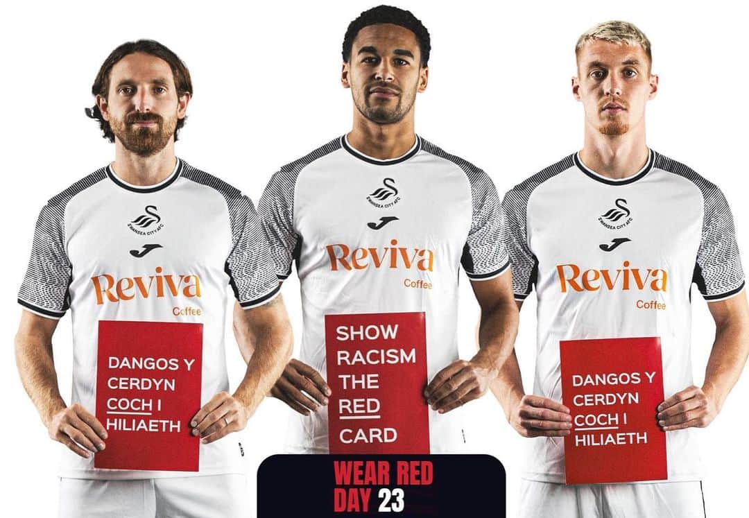 スウォンジー・シティAFCのインスタグラム：「Everyone from across Swansea City is supporting @theredcardwales Wear Red Day 2023 🔴」