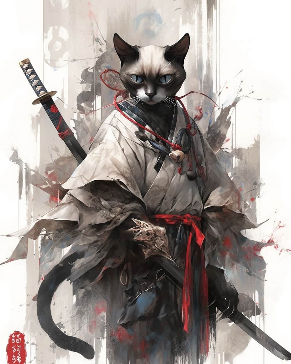 Aww Clubさんのインスタグラム写真 - (Aww ClubInstagram)「Sameowrai  @ Pet Pixels Studio | FB  #meowed #cutecat #cat #samurai #AI #art」10月20日 17時50分 - meowed