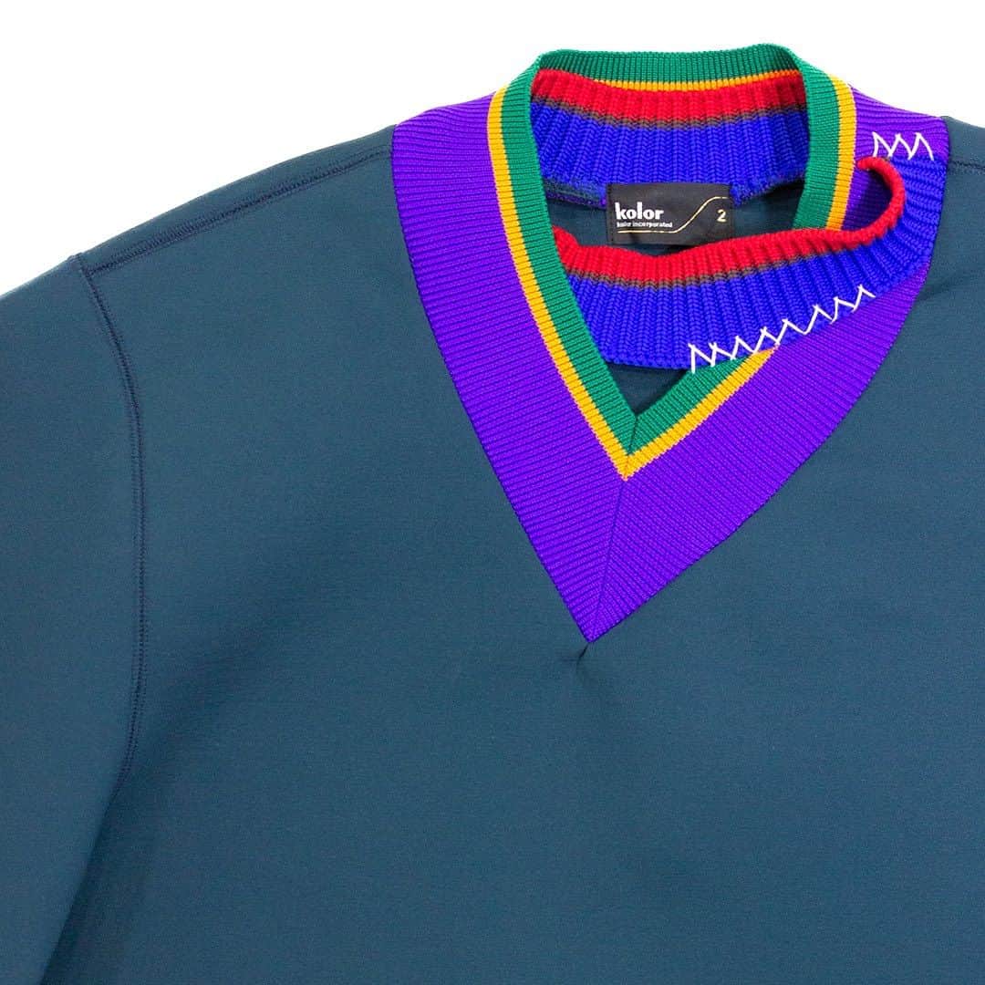kolorのインスタグラム：「⁣  ⁣ kolor AW2023 Men's Collection⁣ Layered Neck Pullover⁣ ⁣  ⁣ #kolor #kolorofficial #KLRFW23 #AW23」