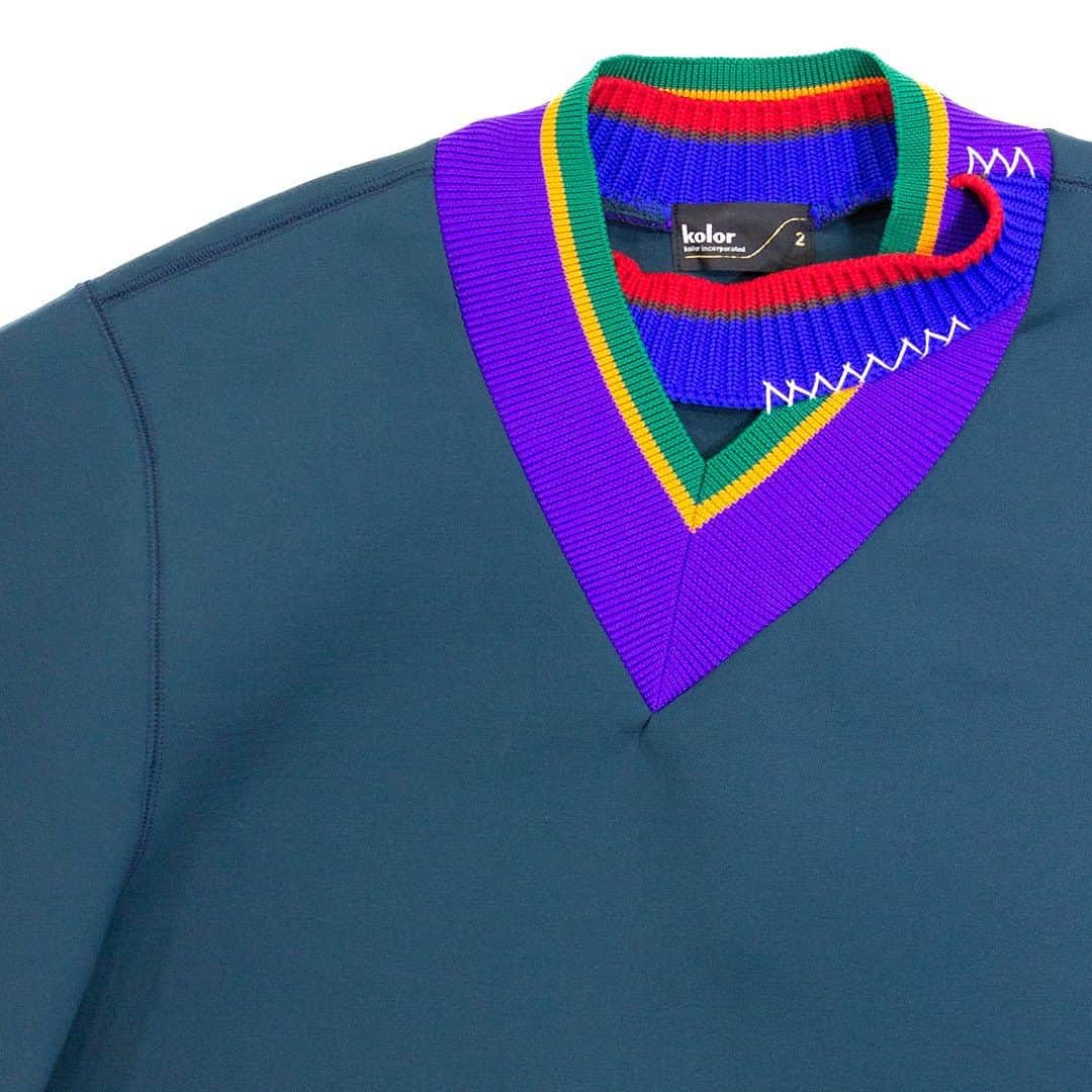 のインスタグラム：「⁣  ⁣ kolor AW2023 Men's Collection⁣ Layered Neck Pullover⁣ ⁣  ⁣ #kolor #kolorofficial #KLRFW23 #AW23」