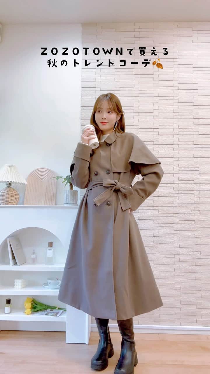 磯田 ひかる(Hikaru Isoda) のインスタグラム：「JUNOAHで揃える秋コーデLOOKBOOK🍁🍂お洋服は @junoah_official 🤍  —————————— picaru：162cm / 骨格ウェーブ 1st ブライトスプリング 2nd ブライトサマー  大人可愛いスタイルアップコーデ ヘアメイクを合わせた トータルスタイリングを提案🤍  不定期にストーリーで ファッションお悩み相談募集中🥰 ——————————  他の投稿を見る→【@picaruuu】  #junoah #pr #zozotown #ゾゾタウン #ゾゾタウン#zozotown」