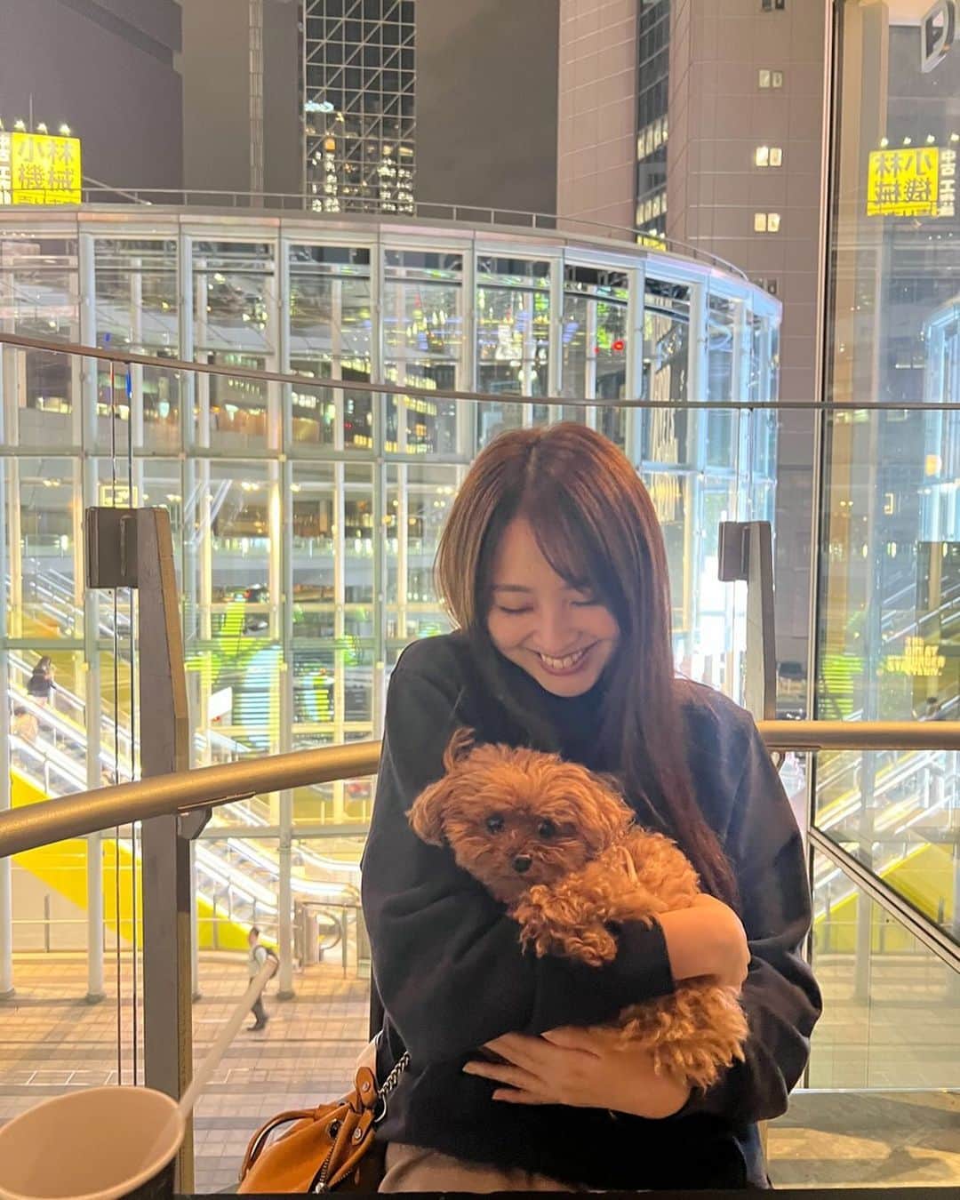 荒井レイラのインスタグラム：「だぁいすきで 愛おしい友達の だぁいすきで 愛おしいわんちゃん ⁡ ふたりを抱きしめてあげたい時間でした😌」