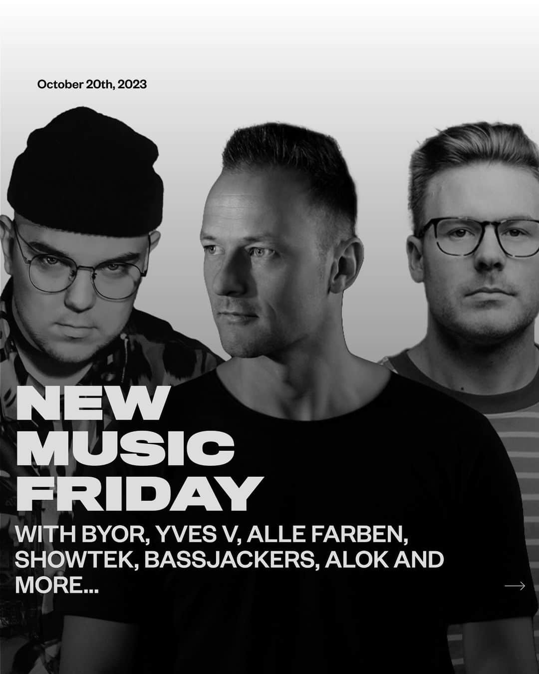 Spinnin' Recordsのインスタグラム：「Let's go on a ride this NEW MUSIC FRIDAY with the arrival of fantastic new heaters from the likes of BYOR, Yves V, Alok, Alle Farben and more... let's get into it ⬇️  BYOR & Yves V - Joyride (feat. Kyle Reynolds) Alle Farben - Believe Showtek, Bassjackers - Friends Lenny Pearce - Barney's Theme Song (Club Version) Sick Individuals & Madism - Waste My Time HUGEL x El Chuape x GSPR – Pompi ManyFew - Love You (One More Chance) Alok, Bruno Martini & Zeeba - Hear Me Now (Alok Remix) Cosmos & Endel - Electronic Motion  @byormusic @yves_v @kylereynoldsmusic @allefarben_official @showtek @bassjackers @lenjpearce @sickindividuals @madismmusic @hugelthug @elchuapeoficial @manyfewofficial @alok @brunomartini @zeeba @endelsound」