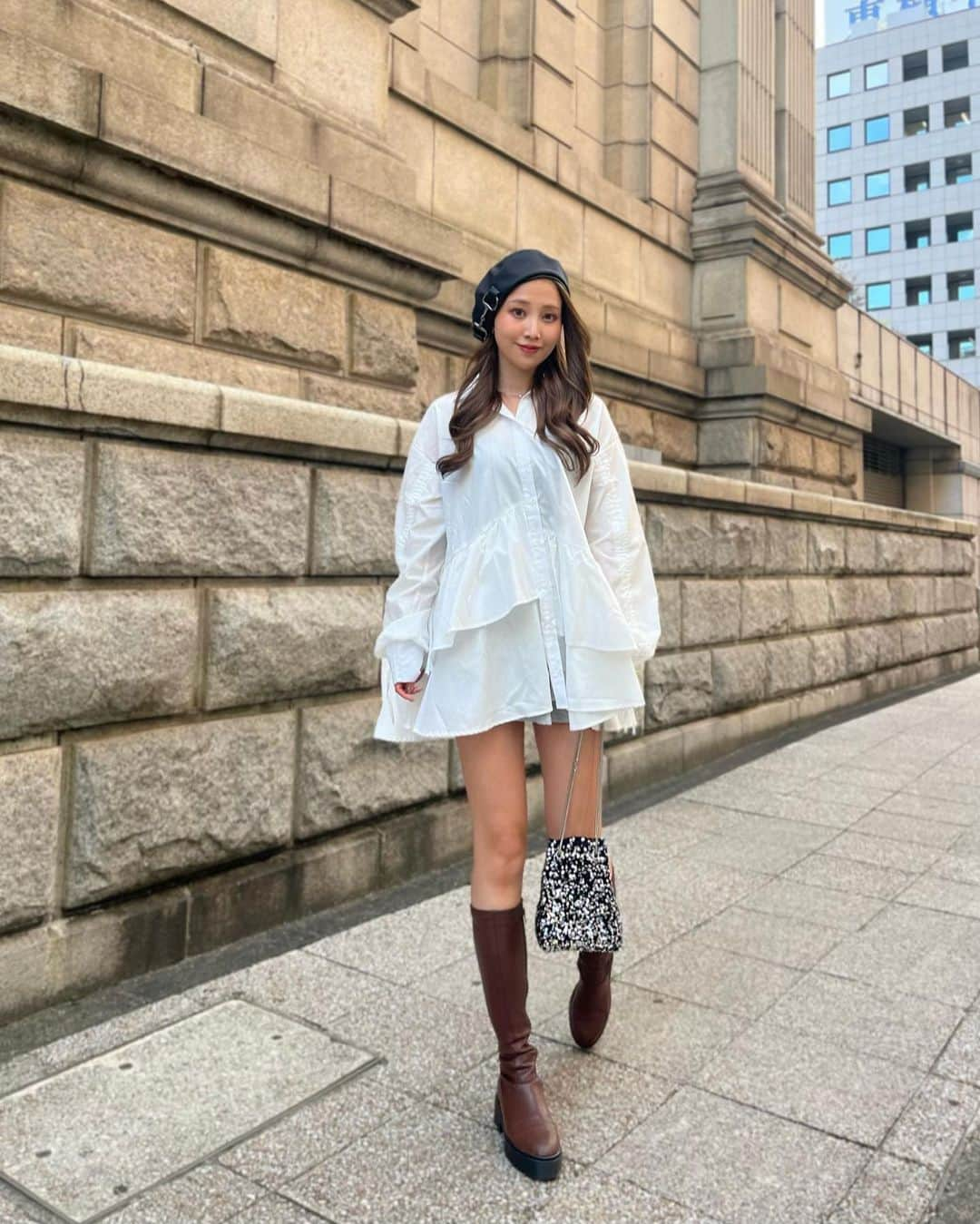 RINAのインスタグラム：「こないだの🍂 今くらいの服が一番好きですぅ ・ #autumnoutfit #cjd_rina」