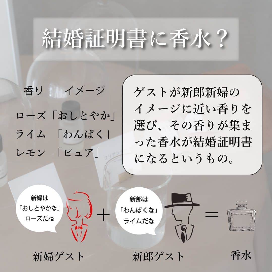 生活の木 Tree of life 【公式Instagram】さんのインスタグラム写真 - (生活の木 Tree of life 【公式Instagram】Instagram)「【結婚証明書には香水が人気⁉︎】  最近お客様が 「結婚式の際に結婚証明書として香水を作りたくて」 とご来店いただくことが増えてます✨  今回はそんなみなさんの 香り選びのお手伝いとして 香り(精油)のイメージを言葉で表してみました☺️💡  みなさんの幸せのひと時を 作る参考になれば嬉しいです🎉  #結婚式 #結婚証明書 #結婚証明書手作り #結婚式アイデア #オリジナル香水 #香水」10月20日 19時56分 - treeoflife_official