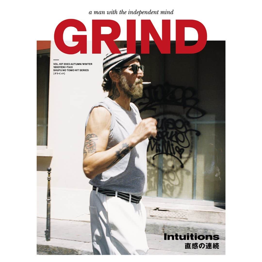 のインスタグラム：「. GRIND Vol.107 2023 AUTUMN／WINTER will be out 10/24(TUE)  「Intuitions 直感の連続」 Cover Stefano Pilati  Photo_Haruki Matsui Edit_Shuhei Kawada  2023年10月24日(火)より、全国書店とGRINDオンラインストアにて発売開始。 本日から、GRIND WEBでGRIND Vol.107の先行予約開始。  #grind #grindmagazine #intuitions #stefanopilati #randomidentities」