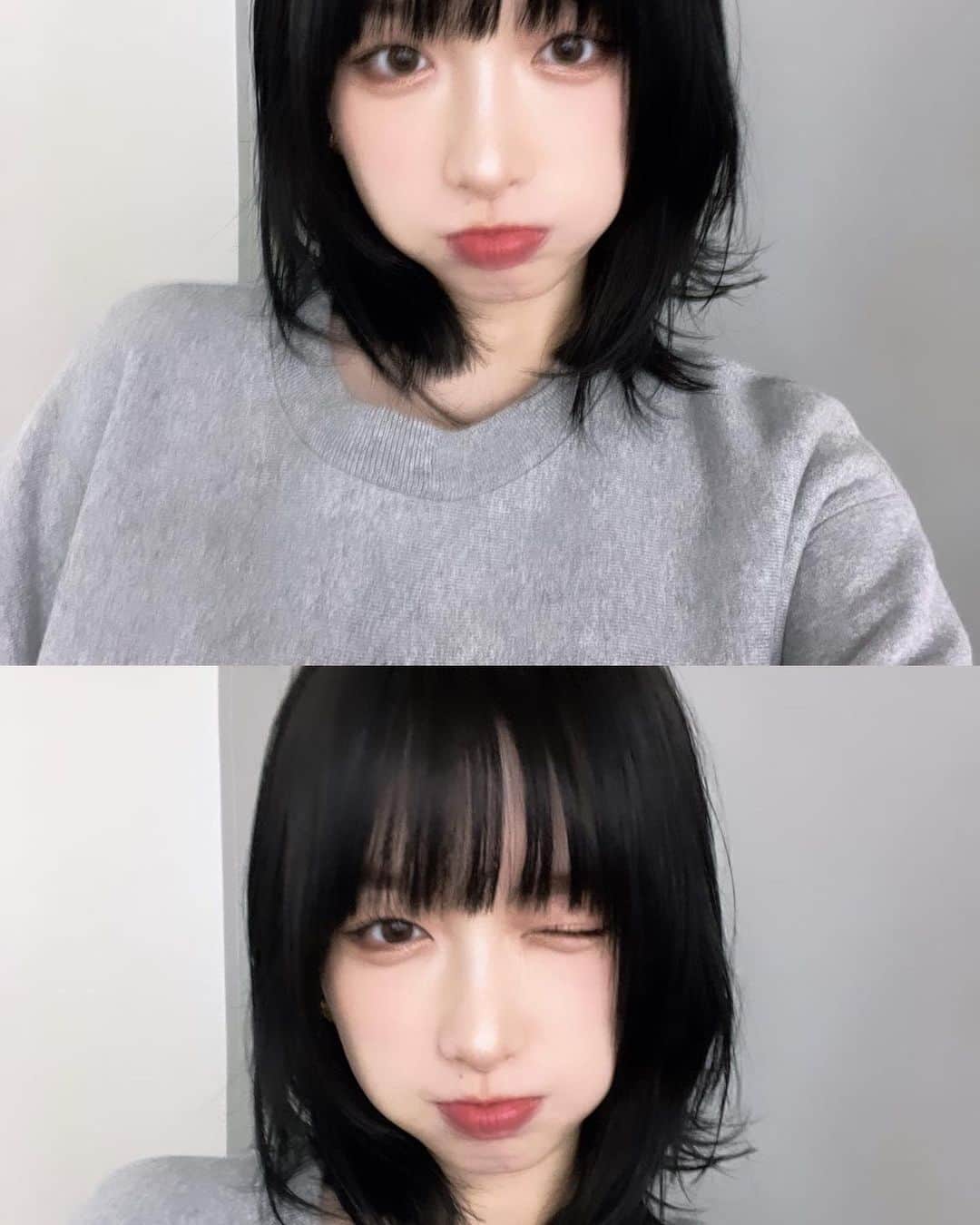吉田凜音のインスタグラム：「髪の毛暗くしてちょっと切っちまった🤗 まつ毛きれいにしてもらった！！！ 久しぶりの自撮り自撮り」