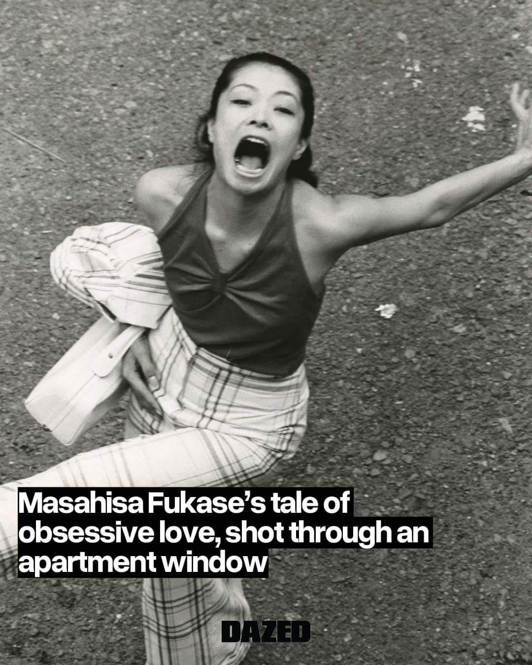 Dazed Magazineのインスタグラム：「Published in full for the first time, the Japanese photographer’s series reveals how fantasy intervenes in every attempt to see and be seen.⁠ ⁠ It was only last year, in the build-up to his overdue retrospective in Tokyo, that his missing prints emerged from their dusty hiding places. Among them were 32 works belonging to From Window, a series that was published in various magazines in the 1970s, largely forgotten thereafter but partially resurrected by Simon Baker’s seminal Tate Modern exhibition, Performing for the Camera (2016).⁠ ⁠ The star of From Window is Yoko Wanibe, to whom Fukase was married between 1964 and 1976. “Yoko appeared in many guises,” notes @michaelhoppengallery⁠ ⁠ “This included intimate scenes of their domestic life, subversively staged wedding pictures, a dramatic shoot in an abattoir and even a formal death portrait.”⁠ ⁠ 📷 Masahisa Fukase⁠ ✍️ Alessandro Merola」