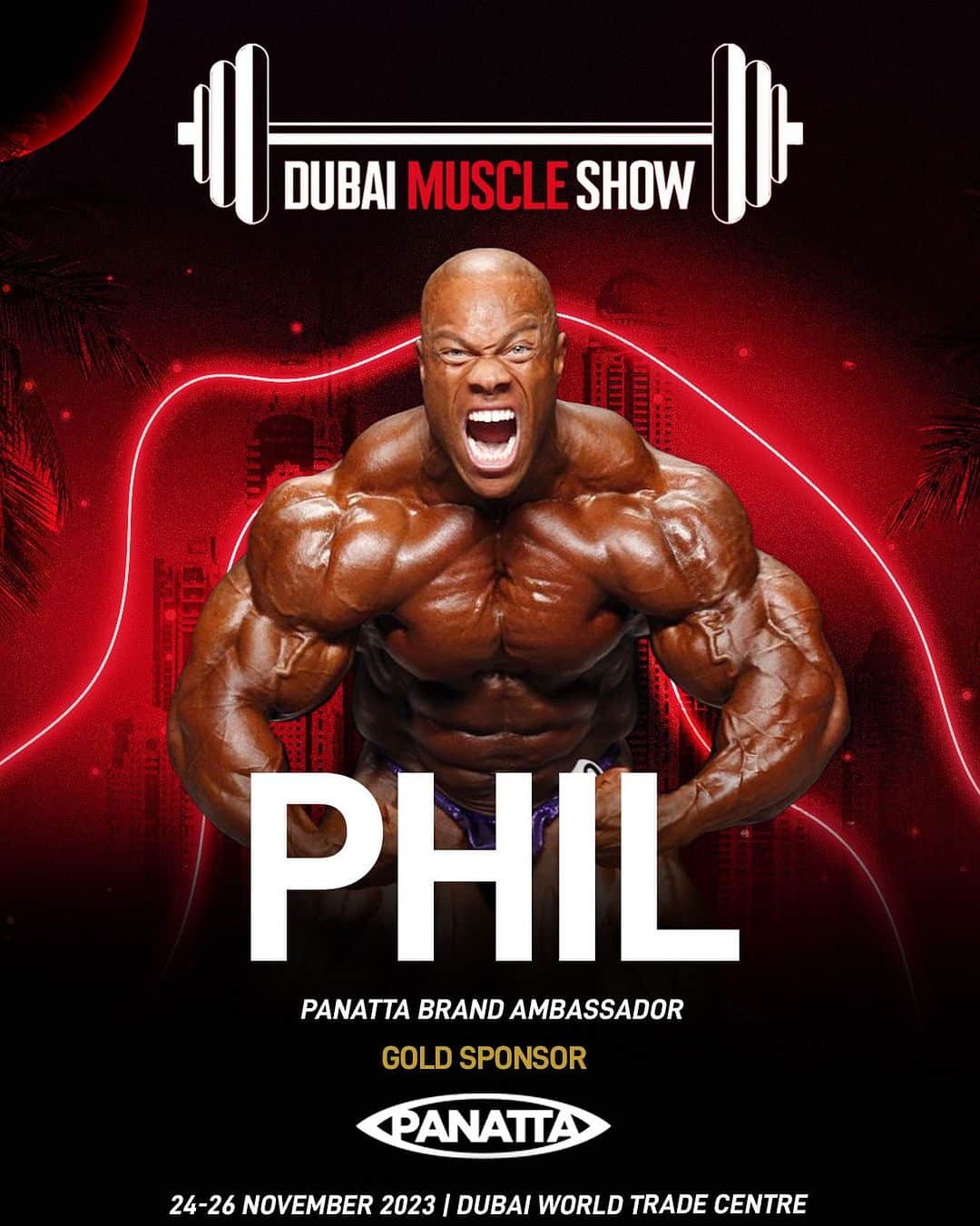 Phil Heathのインスタグラム：「7 x Mr. Olympia, Phil Heath Confirms for Dubai Muscle Show 2023 🚨🇦🇪  In attendance with Panatta, Phil will be available for meet and greets and photo opportunities all three days on the Panatta Booth, Stand D15.  Just 5 weeks to go! Book your ticket for Dubai Muscle Show and we’ll see you soon 💪🏼  24-26 November 2023 | Dubai World Trade Centre」