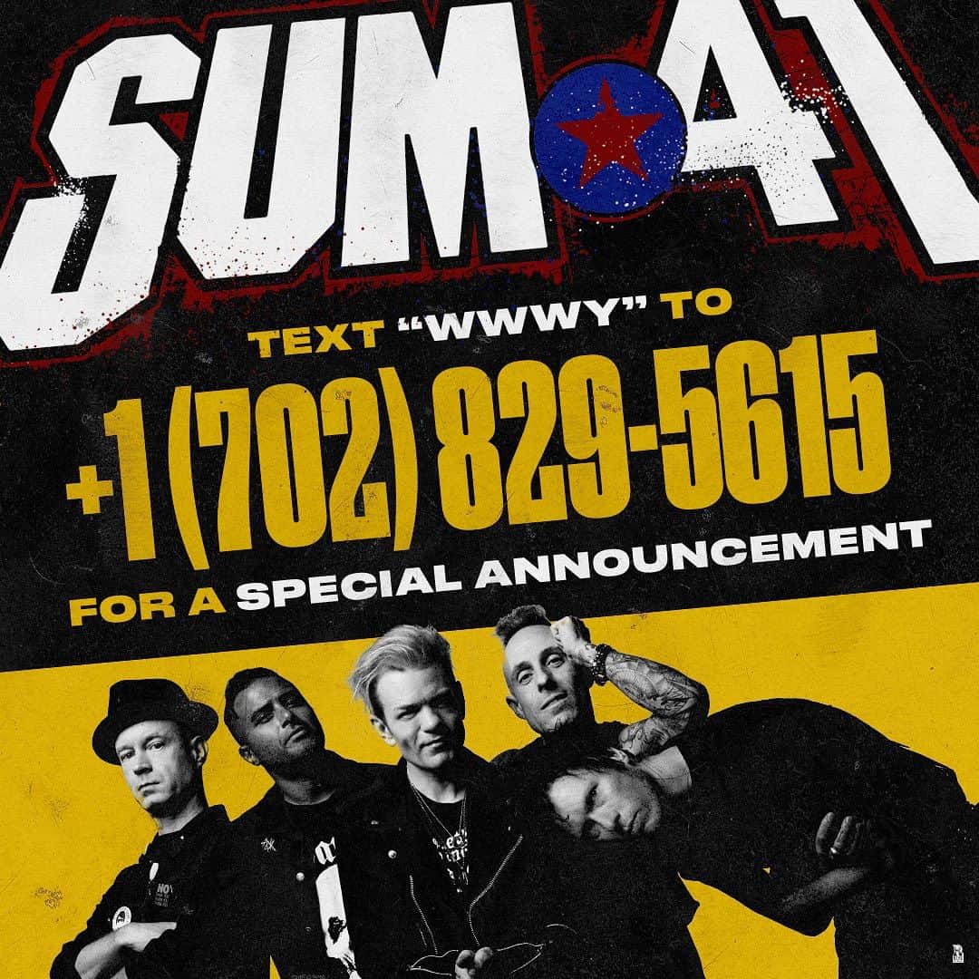 Sum 41のインスタグラム：「Hey skumfuks! Text WWWY to 1(702)829-5615 if you’ll be in Vegas this weekend for @whenwewereyoungfest.   Special announcement coming tomorrow....」