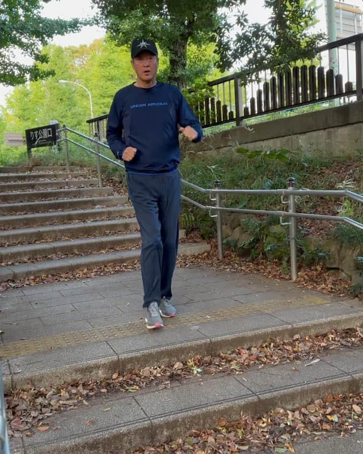 金石昭人のインスタグラム：「カネやん散歩🚶  今朝の風は強いぞー💨 追い風や💨💨💨  カネやん、走ったりなんかしちゃって🏃🏃🏃 意外に走れたりなんかしちゃって🏃‍♂️🏃‍♂️🏃‍♂️  どや  #カネやん散歩 #風が強い #追い風や #どや」