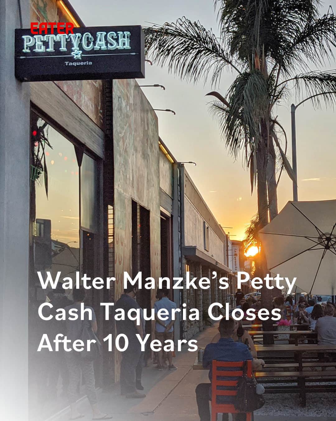 Eater LAのインスタグラム：「Eater has learned that Walter Manzke’s Mexican restaurant Petty Cash Taquería (@pettycashla) will close today, October 20, after 10 years of operating on Beverly Boulevard. First opened in May 2013 with business partner Bill Chait, Petty Cash Taquería took over the former Playa space serving Baja-inspired tacos, cocktails by Julian Cox, and lesser-known agave spirits such as sotol and bacanora. Petty Cash, which Manzke named after iconic rockers Tom Petty and Johnny Cash, briefly expanded to the Arts District in the Fifty Seven space that is currently Yangban.  To read about the closure, click on the link in bio. Story by Eater LA lead editor Matthew Kang (@mattatouille).   📸: @carolineoncocktails」