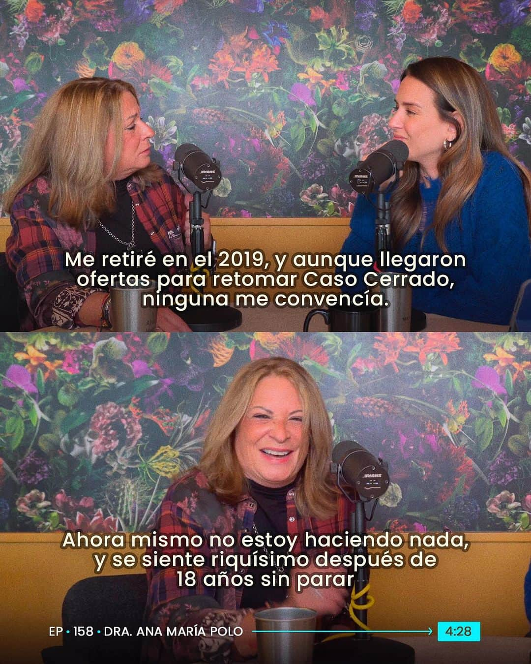 Erika De La Vegaのインスタグラム：「Esta conversa con la Dra. Polo @anapolotv estuvo llena de risas, recuerdos, historias de la televisión pero sobre todo de mucha confianza en hablar de cómo se ha sentido en sus 60s, su forma de buscar lo que le ilusiona sin dejar a un lado la fe y disfrutar de lo que la vida le presente ahora.  Escucha el episodio completo en todas las plataformas de audio: spotify, google podcasts, apple podcasts, amazon music y en mi canal de youtube.  #ErikaDeLaVega #podcast #anamariapolo」