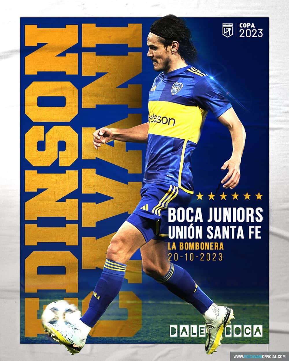 エディンソン・カバーニのインスタグラム：「#DaleBoca 🔵🟡🔵 #CopaDeLaLiga」