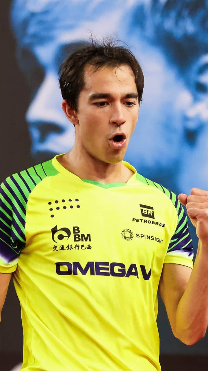 ウーゴ・カルデラノのインスタグラム：「No.1 seed showing he means business 💼  Brazilian Hugo Calderano eases past Kao Cheng-Jui in straight games and will face Ruwen Filus or Felix Lebrun next 🔜  #WTTAntalya #WTTContender #PingPong #TableTennis」