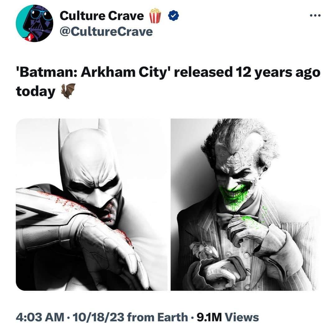 マーク・ハミルのインスタグラム：「12 years & a day ago today. Freed from the constraints of television's  Standards & Practices Dept. (TV censors) & aimed at a more mature audience, the Arkham trilogy was dark, gritty & extremely violent. This was a whole new Joker for me.  🦇vs 🃏」